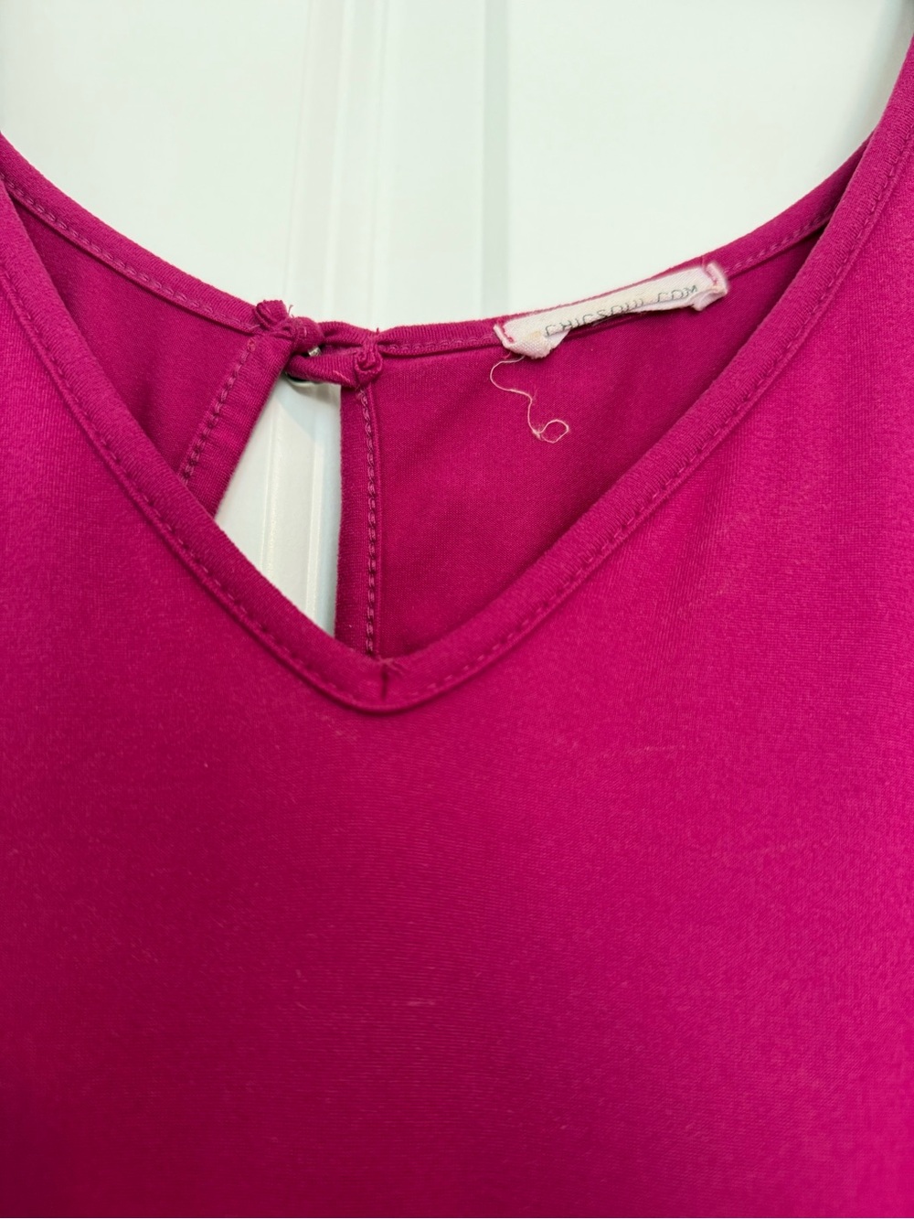 Chic Soul Magenta Ruffle Romper - Picture 3 of 6